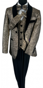 BOYS 5PC. SUIT (BLACK-GOLD) 2121237